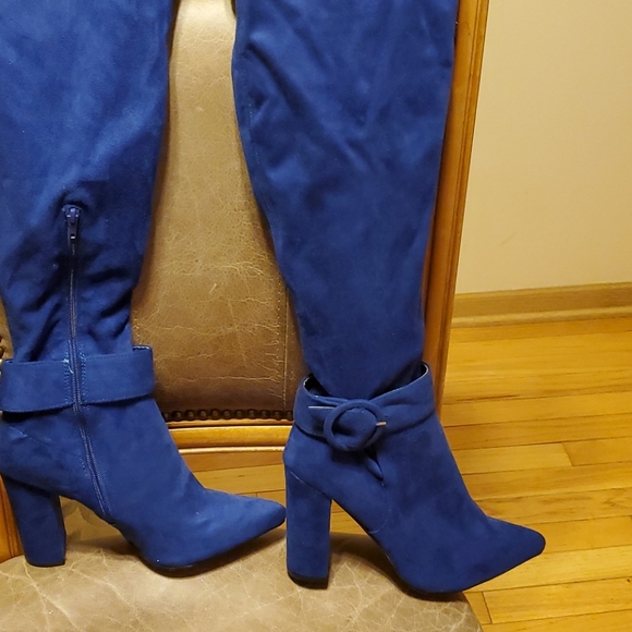 Shoe Dazzle Shoes - Royal blue thigh high boots
